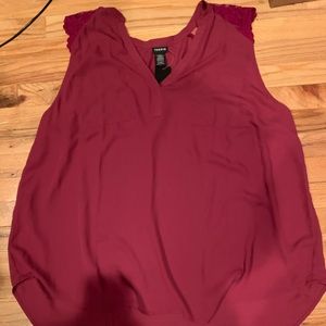Maroon blouse, declarative sleeve, torrid